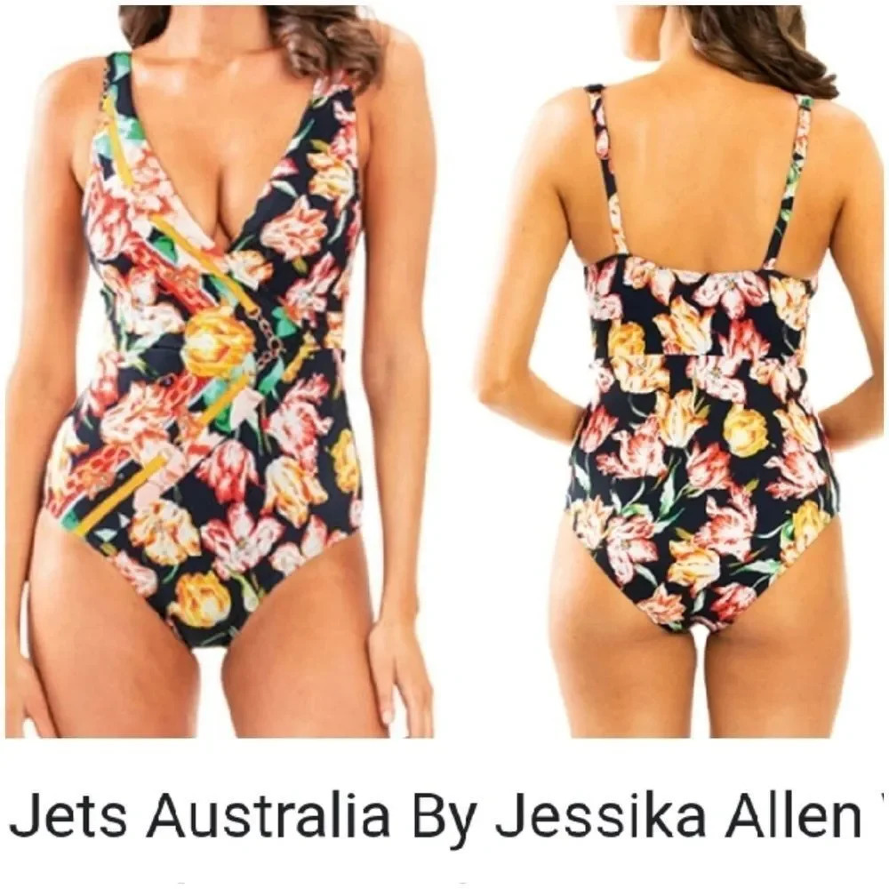Jessica Allen Galleria underwire Multicolor Sz 10 One-piece Swimsuit - Picture 3 of 16